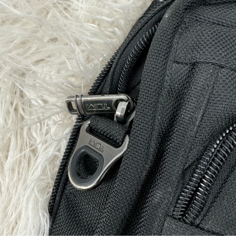 Tumi Black Canvas Laptop Briefcase Carry Bag No Shoulder Strap
